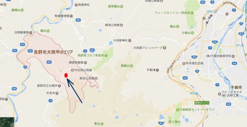 長野市大岡甲 山林所在地